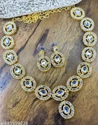 Premium Quality Kundan Necklace Set for Women, Golden
