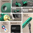 Aroma NB119 Zebra Upto 100H Playtime, ENC, Magnetic On/Off, Fast Charging Neckband Bluetooth  