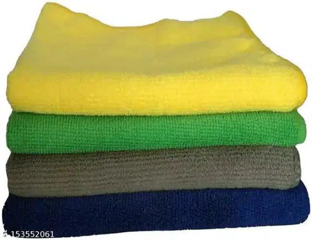 Microfiber Bath Towel (Multicolor, 40x40 cm) (Pack of 4)