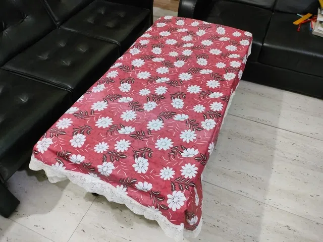 PVC Printed 4 Seater Table Cover (Multicolor, 40x60 Inches)