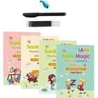 Auto Erase 4 Pcs Copy Book with 5 Pcs Refill for Kids, Multicolor, Set of 2