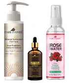 Combo of Park Daniel SPF 50 Sunscreen Lotion (100 ml) with Retinol Face Serum (30 ml) & Natural Rose Water (100 ml) (Set of 3)
