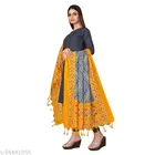Printed Khadi Cotton Dupatta with Tassels for Women 