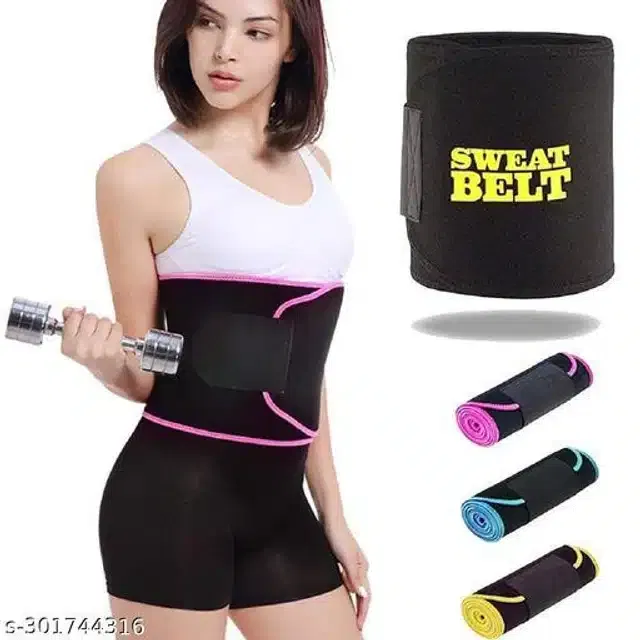 Sweat Belt for Unisex (Black, Free Size)