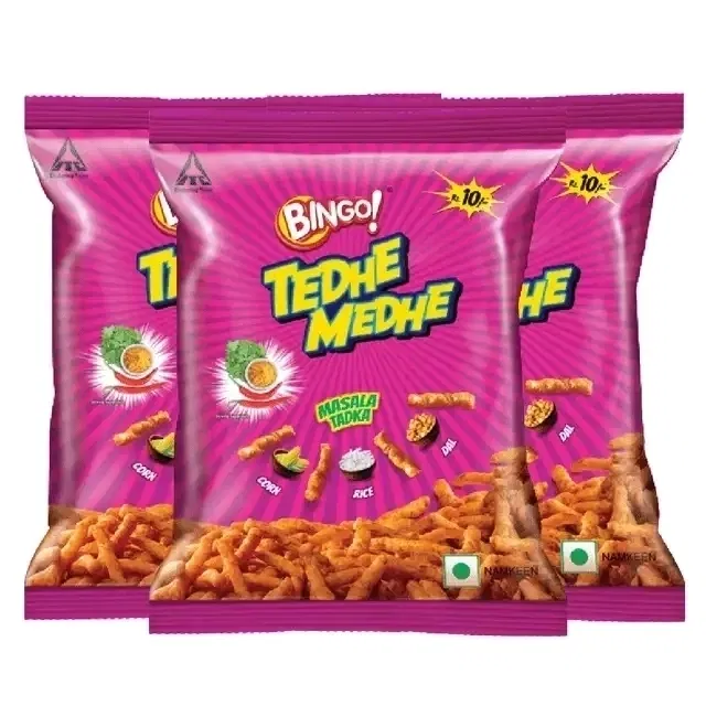 बिंगो टेढ़े मेढ़े मसाला तड़का 3X40.6 g (पैक ऑफ़ 3)