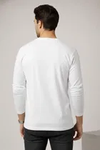 Polyester Printed T-shirt for Men, White 