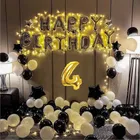 Gold & SIlver Theme 4th Birthday Balloon Decoration Kit , Multicolor, Pack Of 69