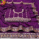 Chiffon Solid Saree For Women, Purple
