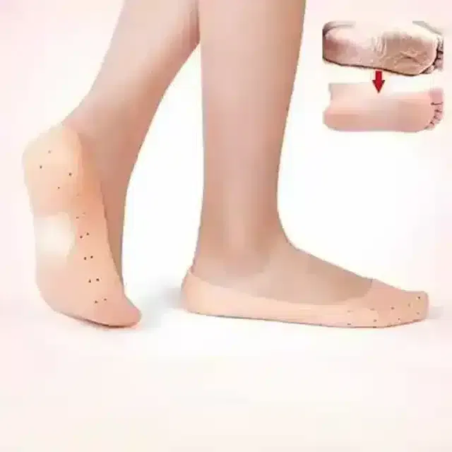 के कुडोस समिलिंग फुट एंटी क्रैक सिलिकॉन फुट प्रोटेक्टर मॉइस्चराइजिंग सॉक्स फॉर फुट-केयर एंड क्रैक्स फॉर यूनिसेक्स