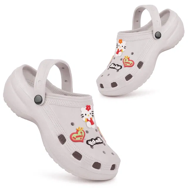 Clogs for Women (Grey, 8)