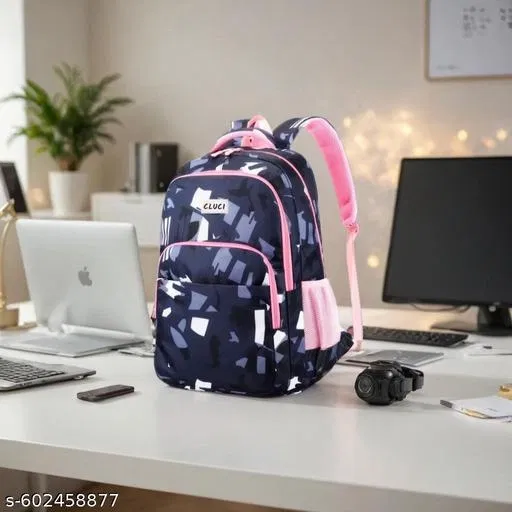 Polyester Backpack Bag, Black