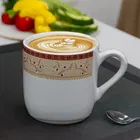 6 PCS CERAMIC TEA & COFFEE CUP SET -Belly with Yellow Stripe
