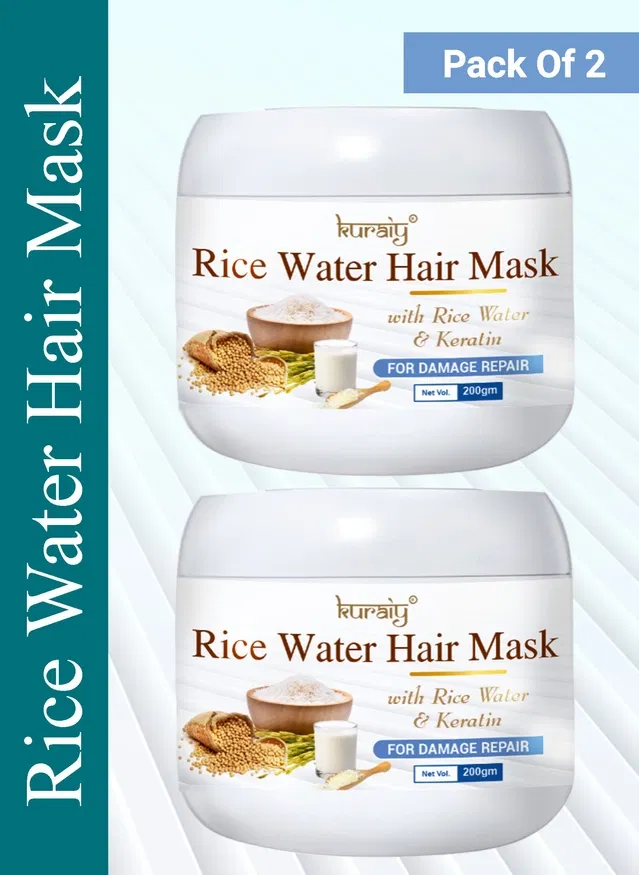 Kuraiy Rice Water Hair Mask (200 g, Pack of 2)
