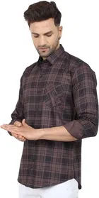 Cotton Blend Chequered Shirt for Men 