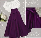 Polyester Solid Dress for Girls, Wine 