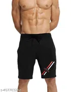 Cotton Blend Shorts for Men (Black, M)