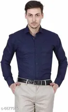 Cotton Blend Solid Full Sleeves Shirt for Men 