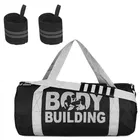 Polyester Printed Gym Bag with 2 Pcs Wristband for Men & Women 