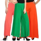 Cotton Blend Palazzos for Women, Pack of 3 (Multicolor, 28)