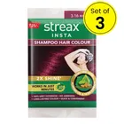 Streax Insta Shampoo Hair Colour Burgundy 3.16, 3X18 ml (Pack of 3)