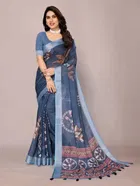 Silk Woven Design Saree for Women, Blue 
