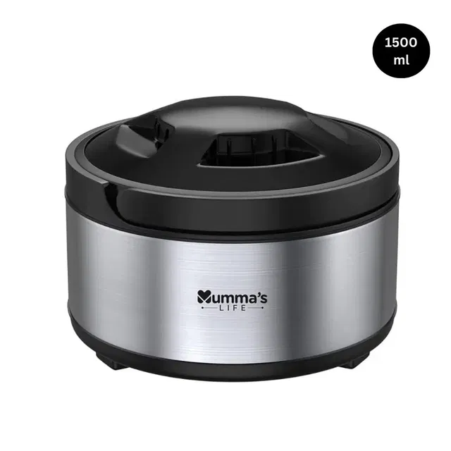 Mumma's Life Leo Stainless Steel Casserole, Silver [1500 ml]