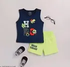 Printed Cotton Clothing Set for Kids ,Green & Blue 