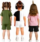 Graphic Print Cotton Blend Clothing Set for Girls, Pack of 3 