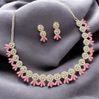 Alloy Choker Necklace with Earrings for Women 
