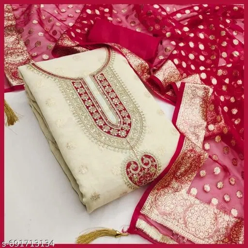 Silk Blend Punjabi/All Over Suits for Women (, 5.85 meter (S)) (Multicolor, Un Stitched)