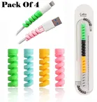 Rubber Spiral 4 Pcs Mobile Cable Protectors 