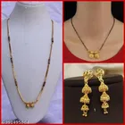 Alloy 2 Pcs Mangalsutra with 1 Pair Earrings for Women 