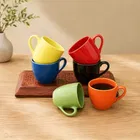 Ceramic Tea & Coffee Cup, Multicolor, Pack of 6 