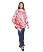 Woolen Self-Design Ponchos for Women (Multicolor, M)