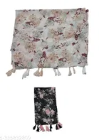 Chiffon Scarves for Women, Multicolor, Pack of 2