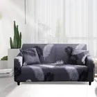 Homwatica 3 Seater Grey White Leaves Printed Elastic Sofa Cover 180X230Cm Pack Of 1