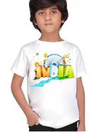 Round Neck Independence Day Printed T-Shirt for Boys 