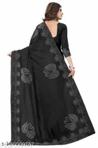 Georgette Saree for Women, Black 