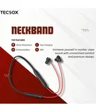 Tecsox In-the-ear Bluetooth Headset with Upto 30h Talktime Deep Bass - Red