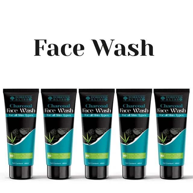 Forever Bliss Charcoal Face Wash (60 ml, Pack of 5)