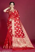 Organza Zari Woven Saree for Women 