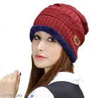 Spun Acrylic Solid Cap with Neck Warmer for Women 