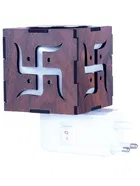 Glass Electric Camphor Diffuser & Ganesh Ji Om Aroma Burner Night Lamp and Wooden swastik Kapoor Dani 