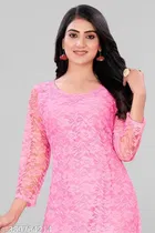 Net Kurti for Women,  Pink  
