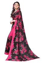 Women Georgette Printed Saree With Unstitched Blouse 