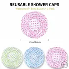 Shower Cap  for Women, Reusable Waterproof Elastic Eva Free-Size Bathroom Shower 3pcs Caps - For Homes, Spas, Salons, Hair Treatment, Beauty Parlors 