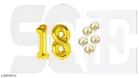 7 Pcs 18 Number Foil, Golden, Set of 1