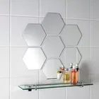 Acrylic Hexagon Shaped Wall Mirror Stickers 
