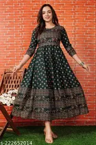 Cotton Printed Anarkali Kurti for Women 