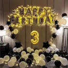 Gold & SIlver Theme 3rd Birthday Balloon Decoration Kit , Multicolor, Pack Of 69